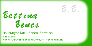 bettina bencs business card